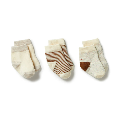 3 pack Baby Socks- Spice/ Blush/ Oatmeal AW23
