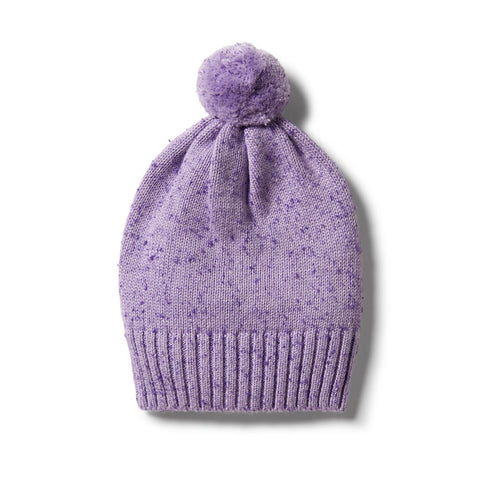 Knitted Hat- Pastel Lilac Fleck