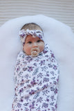 Spring Flowers Jersey Wrap with Topknot Headband