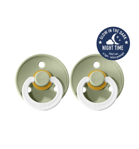 BIBS Colour Night Glow- Size Two | Sage 2pack