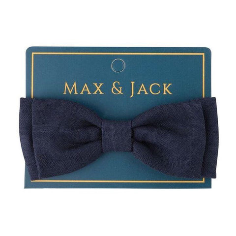Toby Linen Bow Tie-Navy one size