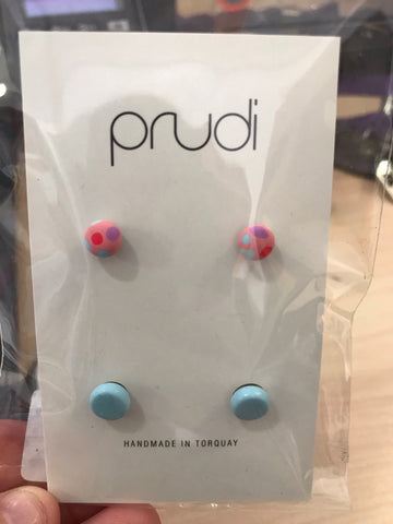 Mauve & light blue kids earrings 2pack
