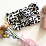 Baby Pink & Black Leopard Print Top Knot Headband