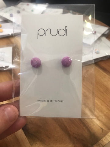Purple sparkle kids earrings 1 pack