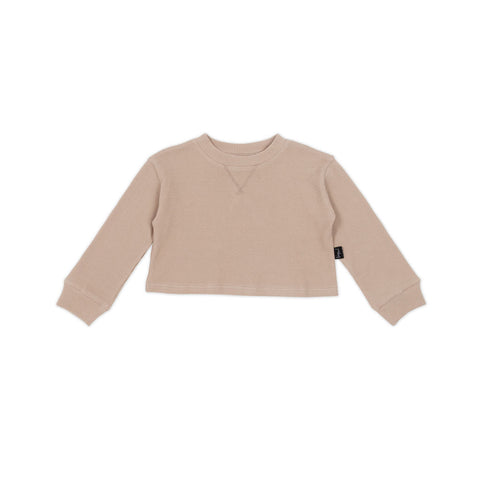 Biscuit Waffle Cropped Sweater- kids