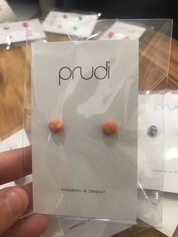 Pink & yellow kids earrings 1 pack
