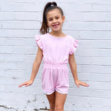LH Pink Terry Frill Playsuit SS21