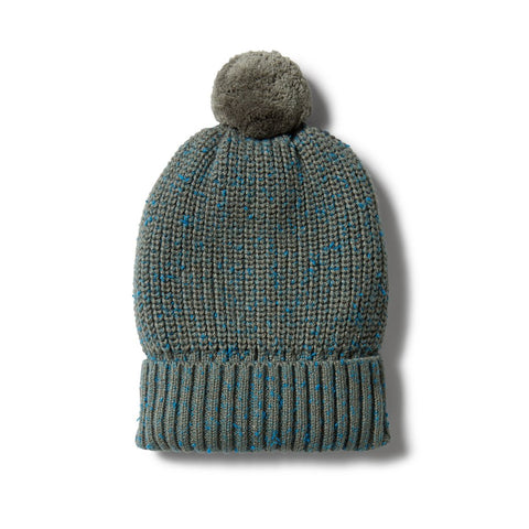 Knitted Hat- Dusty Olive Fleck