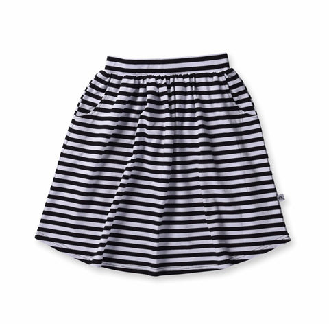 Girls Tee Skirt- Black Stripe